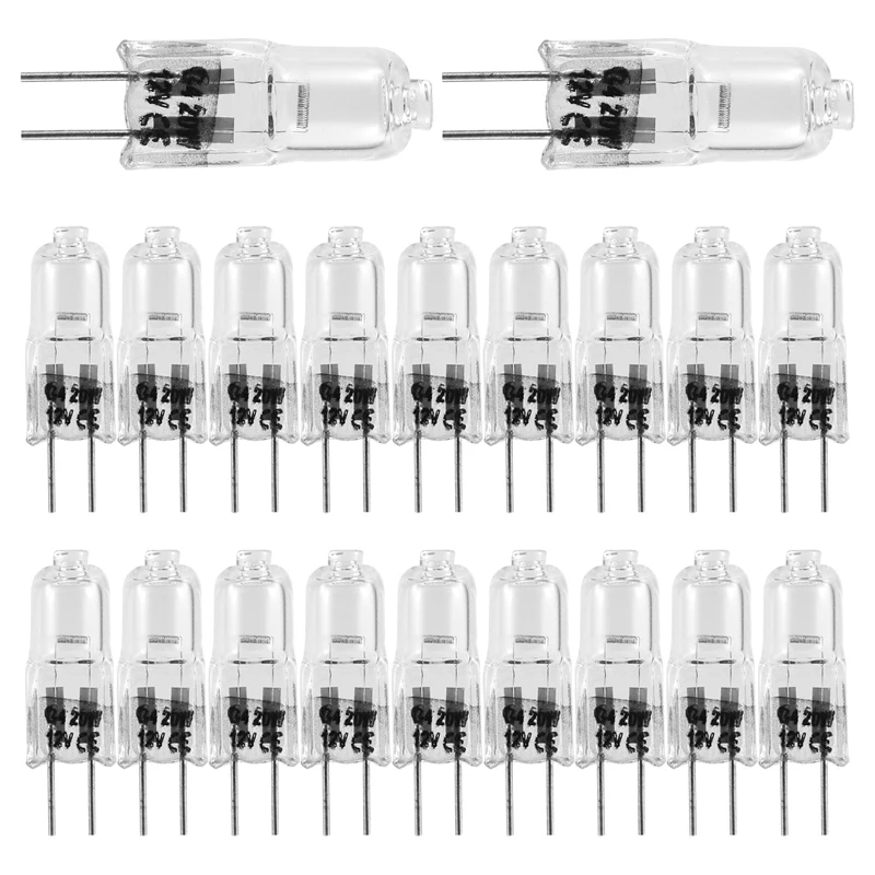 20 Pcs G4 Halogen Bulbs,20W 12V Halogen Light Bulbs 2 Pin Clear Lamp Bulb,For Cooker Lighting,Signal Lights,Track