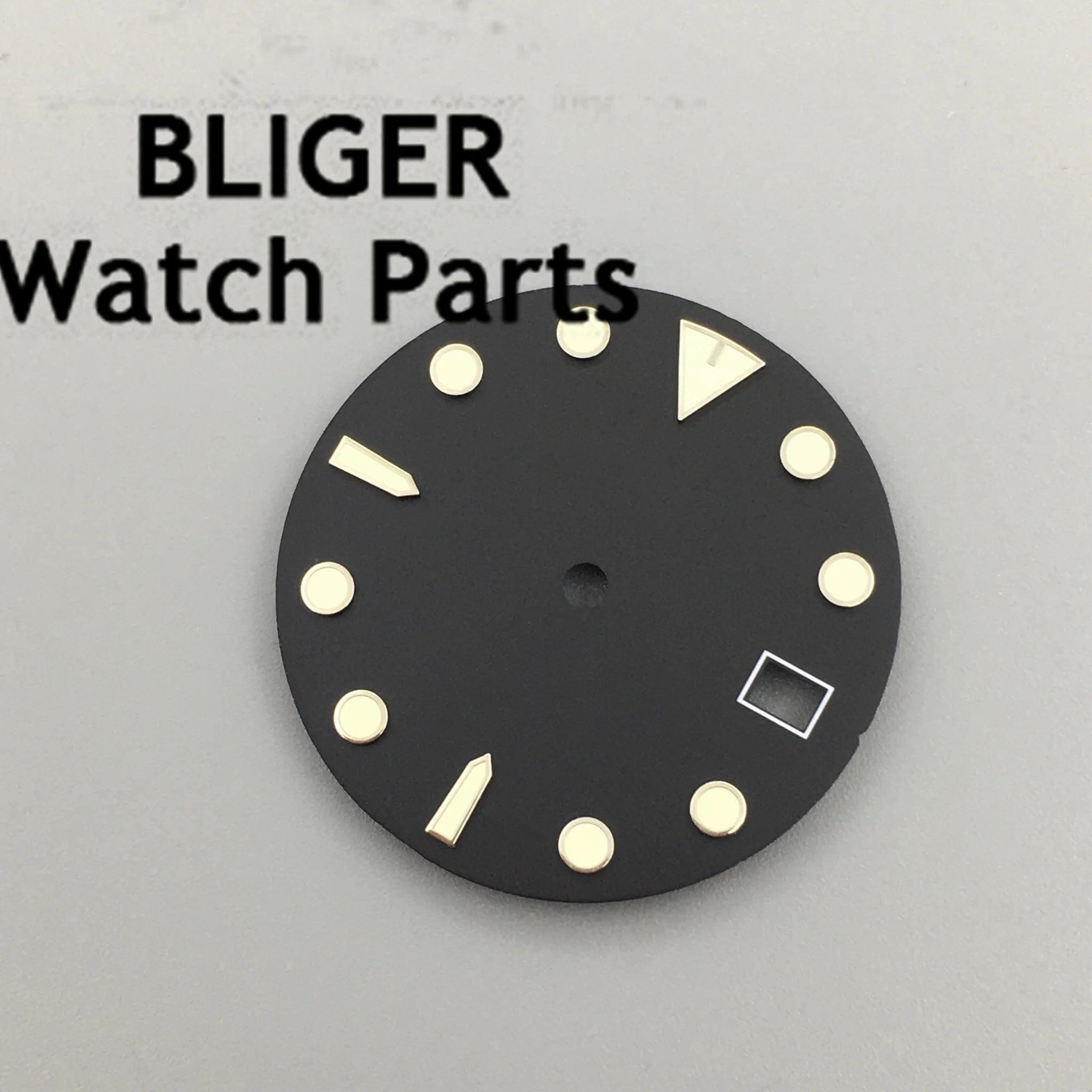 BLIGER 29mm czarna niebiesko-zielona tarcza zegarka C3 świecąca tarcza dopasowana do ruchu NH35 3 korona 3.8 korona