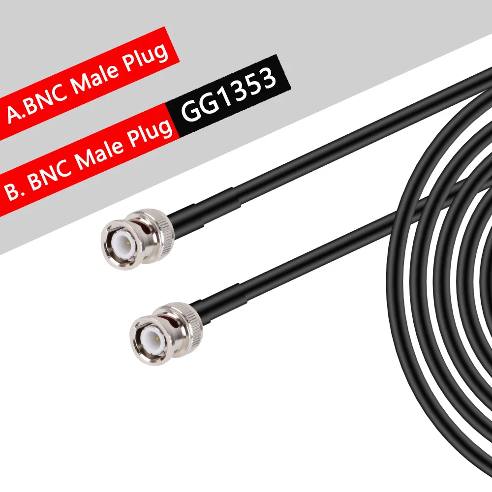 BNC to BNC RG58 Cable BNC Male to BNC Male Straight / Right Angle 90° Plug Jumper 50Ohm RF Coaxial Extension Cable