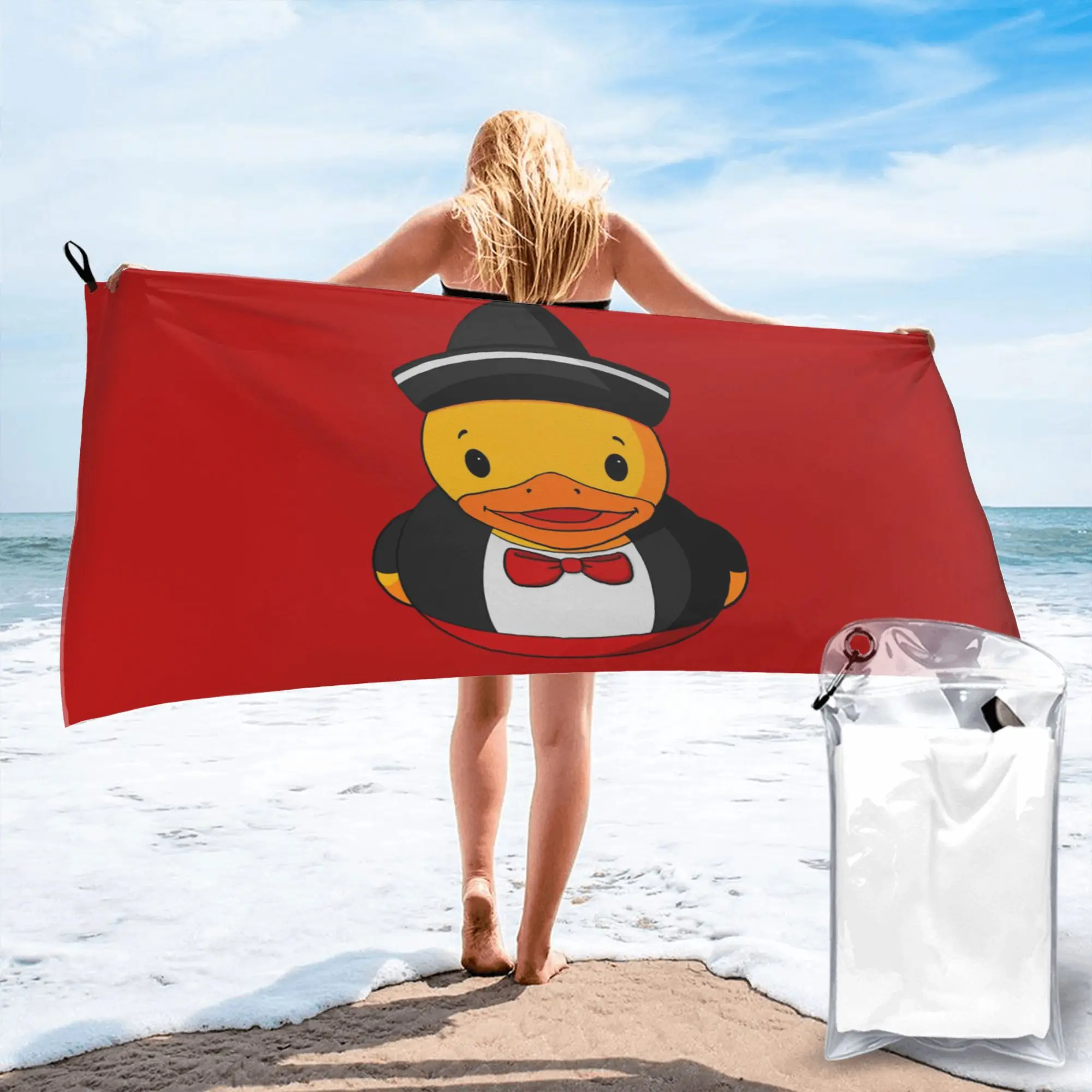 

Пляжное полотенце с рисунком утки-мариачи, мягкое, из микрофибры, быстросохнущее, впитывающее, для йоги