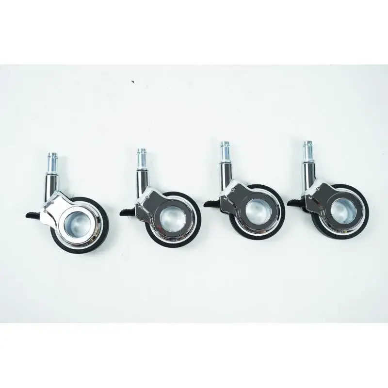4 Pcs 2.5 Inch Zinc Alloy Swivel Casters With Brake For Dining Carts, Tv Stands, And Shelves