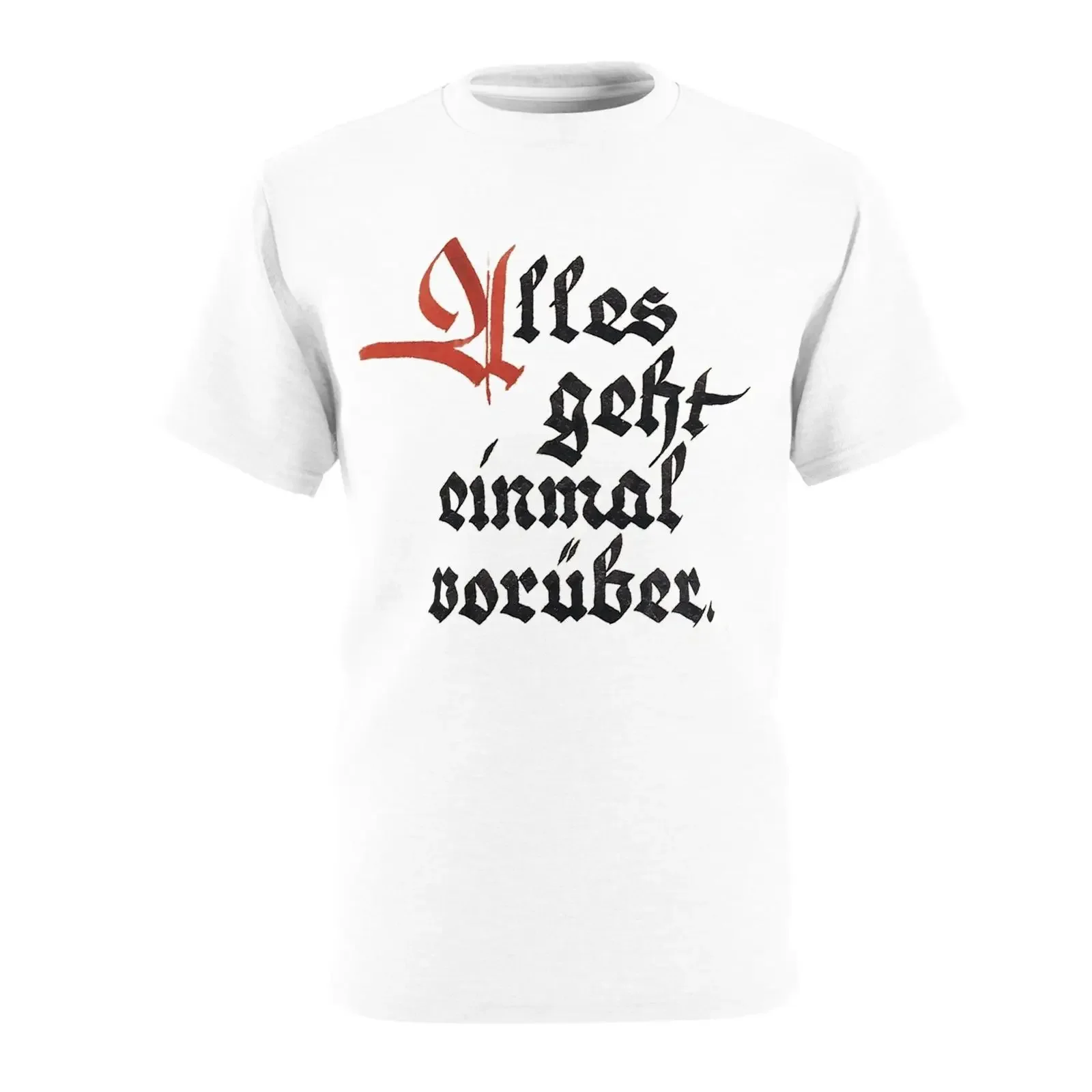 German saying This too shall Pass Cut amp Sew T Shirt AOP vintage Washed Versatile Casual fashion Breathable