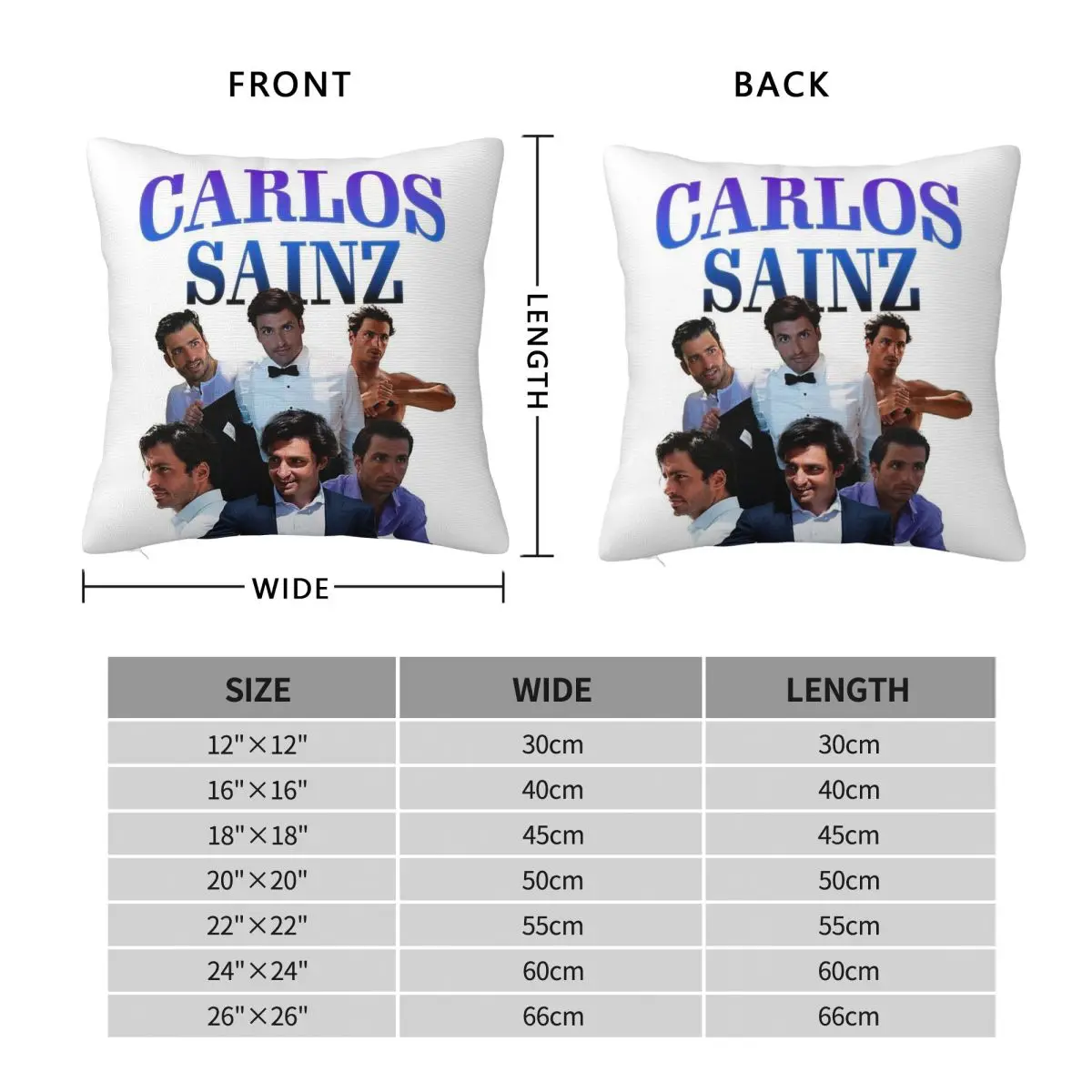 Carlos Sainz Jr Square Pillowcase Polyester Linen Velvet Creative Zip Decor Pillow Case Sofa Cushion Cover