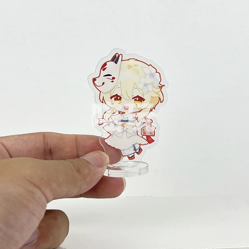 Anime Genshin Impact Thoma Arataki Itto Yae Miko Cute Mini Acrylic Stand Model Plate Cosplay Desktop Decoration Ornaments Toy