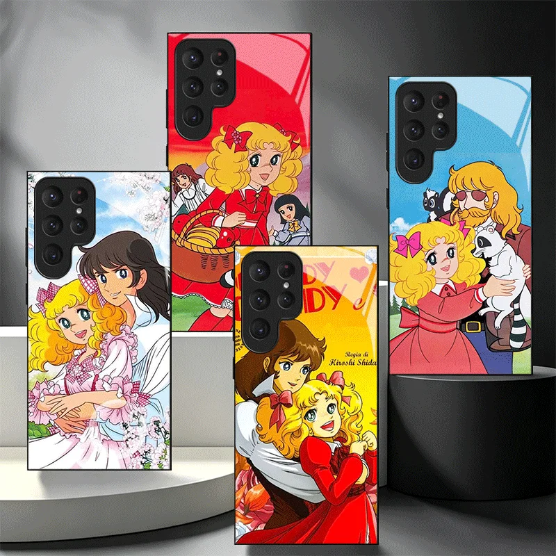 Candy 90s Cartoon Glass Phone Case for Samsung Galaxy S26 S25 S24 S23 Ultra Edge S22 S21 Plus S20 FE Shockproof Cover Shell