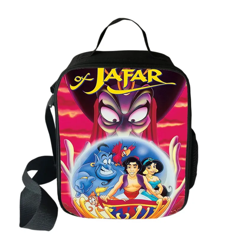 Disney Aladdin Lunch Bags Student Food Portable Insulated Lunch Box Boys Girls Cartoon Cute Children School Lunch Bags Gift