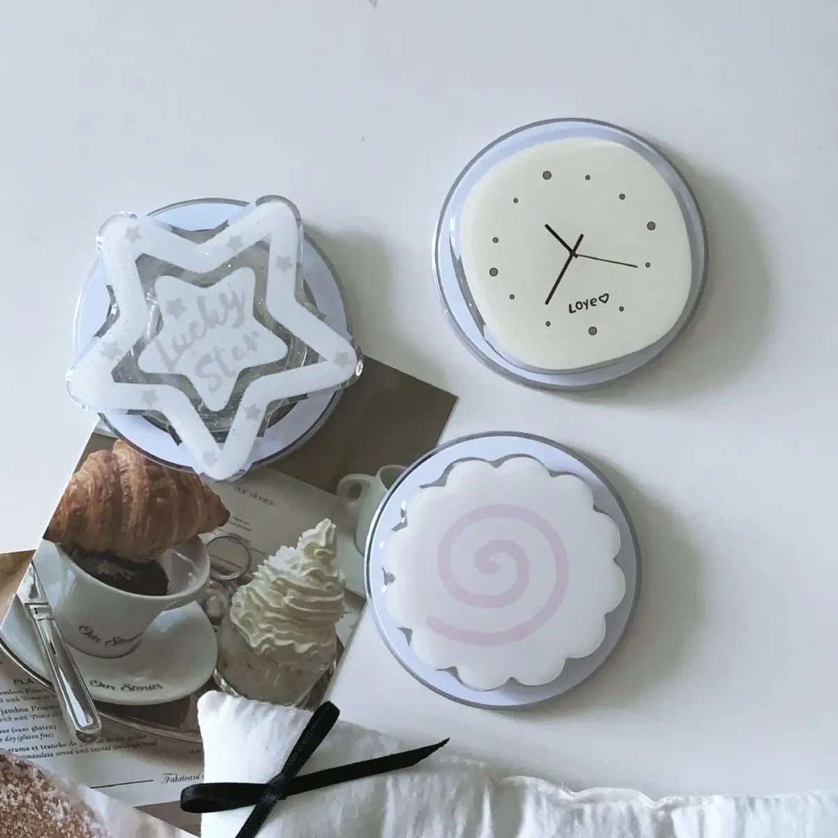 

Корейские часы и цветы Magsafe, ручки для мобильных телефонов, магнитная подставка для смартфона, аксессуары для iphone, браслет