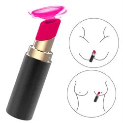 6 Sucking Modes Lipstick Massage Toys Double Stimulation Vaginal Bullet Vibrator Clitoris Stimulator Orgasm Sex Toy for Women