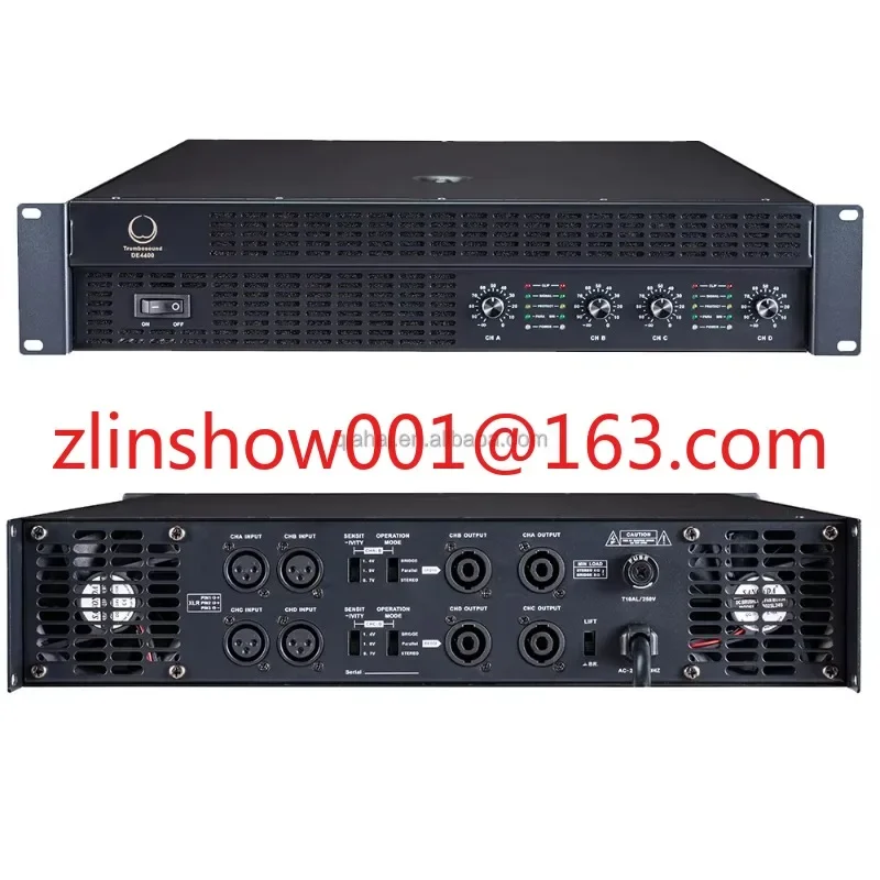 Pro Amps 4 Channels DE4400 4X400W 8ohm Powered Professional Amplifier Outdoor Sound System DJ Equipment Audio