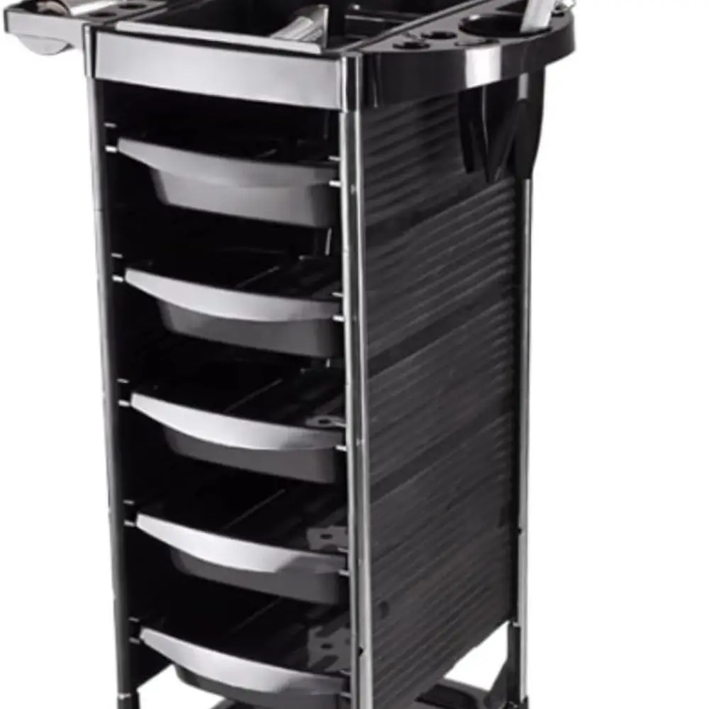 

Салонная тележка с 5 ящиками и держателем для фена для профессионального укладки на колесах