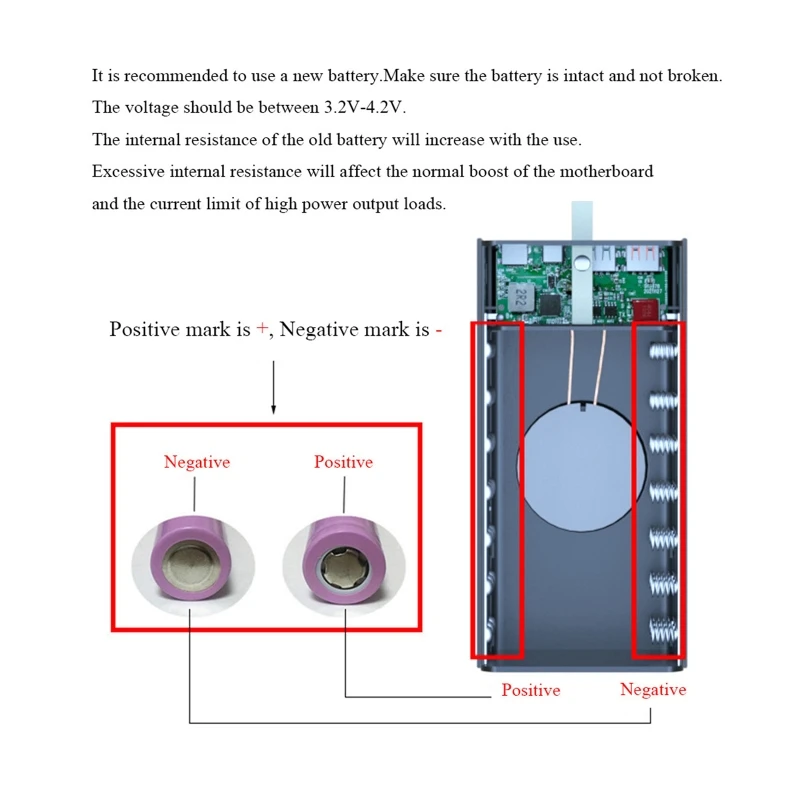 Removable Welding-free 21-section 18650 Power Bank Kit USB Digital DIY Mobile Power Shell DIY Power Bank with Lighting