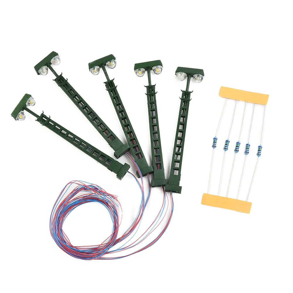 مصابيح العلامة التجارية الجديدة ضوء الصاري 3 فولت تيار مستمر أو تيار متردد عمر 14 + أمبير: ارتفاع 20 مللي أمبير: 68 مم مقياس معدني: 1: 87 مع مصابيح LED لمقياس N