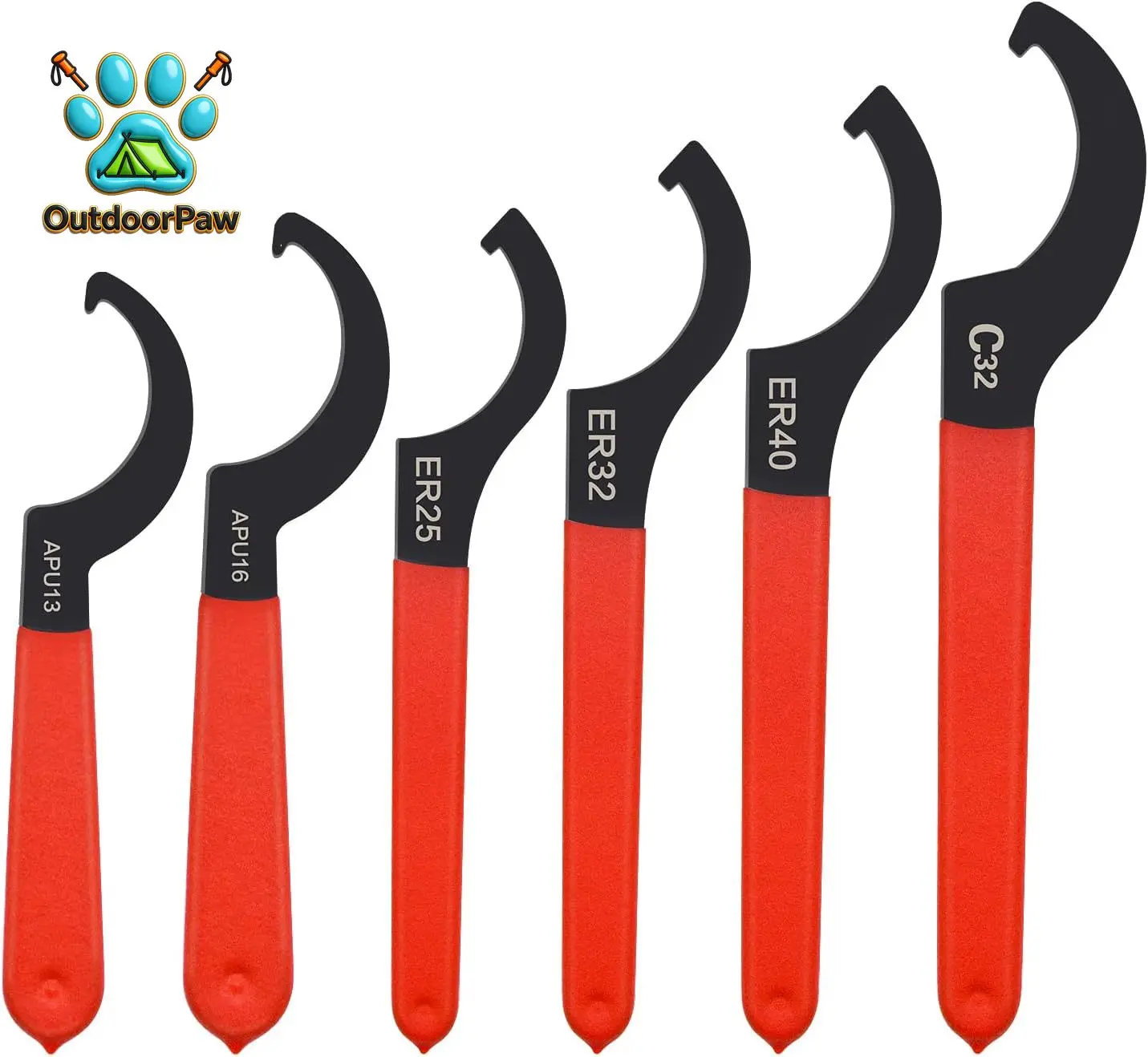 Coilover Spanner Wrench Set, Coilover Wrench, C-Shape Spanner Wrench, Shock Spanner Hook Wrench Tools