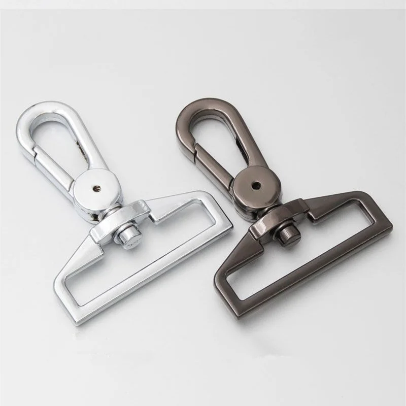 2pcs Metal 38mm D Ring Swivel Eye Snap Hook Trigger Clasps Clips for Leather Craft Bag Strap Belt Webbing Keychain Large Size