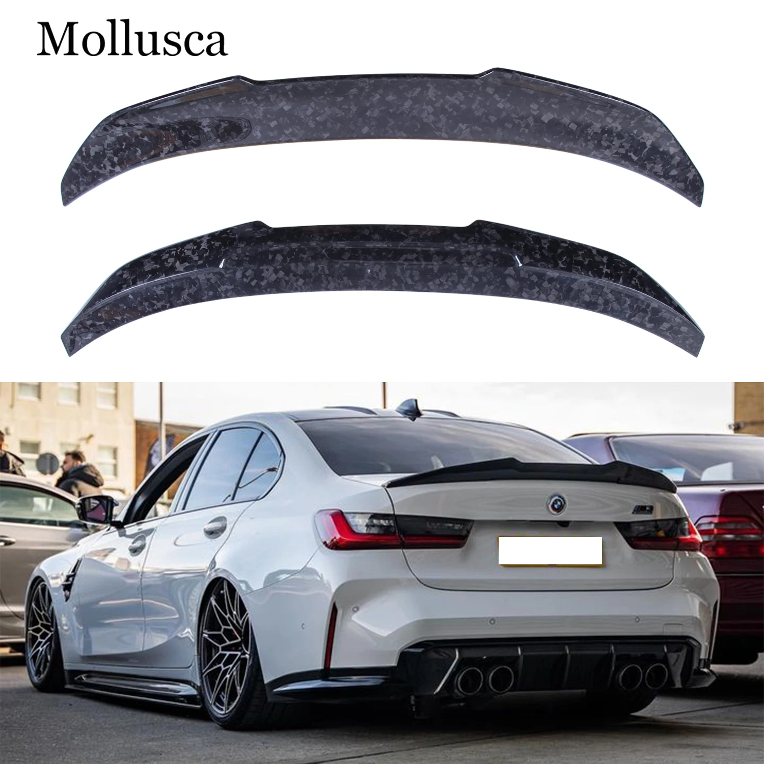 

For BMW 3 Series G20 G28&M3 G80 PSM Style Forged Carbon fiber Rear Spoiler Trunk wing 2018-2025