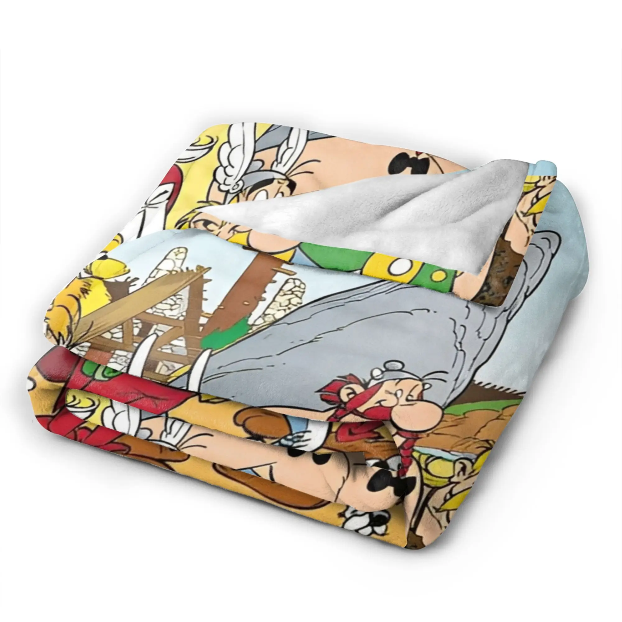 أستريكس مضحك كوميديا Obelixes البطانيات الكرتون الفانيلا الجدة الدافئة رمي البطانيات للمفرش كل موسم الأريكة