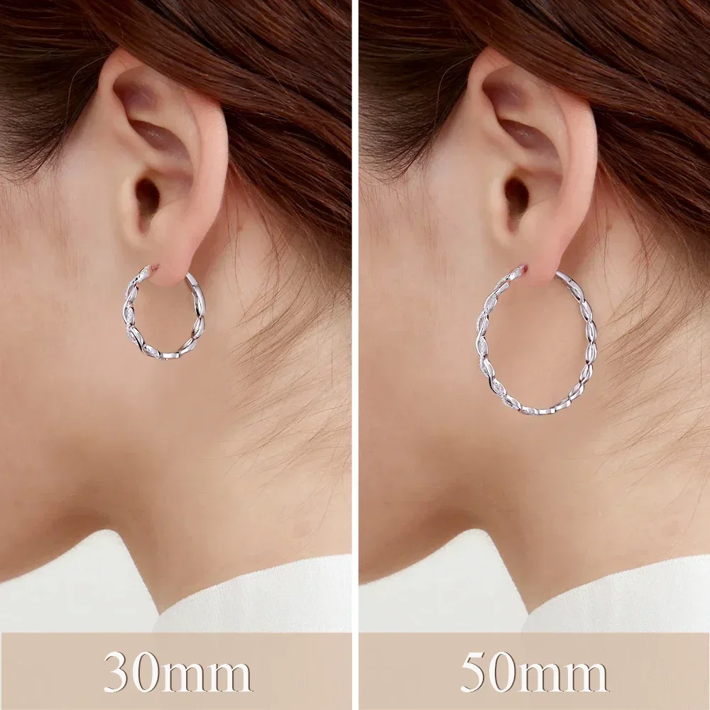 

Moissanite Infinity Hoop Pendant Earrings Diamond Twisted Infinity Ring S925 Sterling Silver Jewelry Set for Women Wedding Party