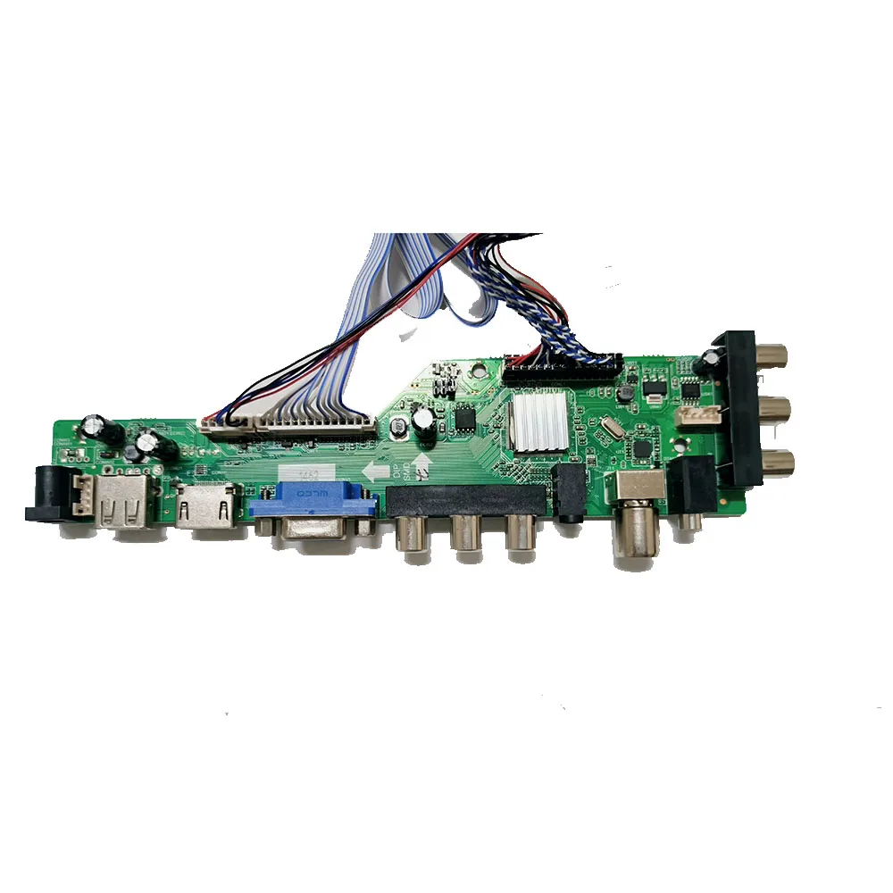 Imagem -04 - Controlador Driver Board Kit Monitor Tela Led Lcd Painel Lvds Dvb-t Dvb-c tv Hdmi Vga Usb Ltn173kt01 B173rw01 Lp173wd1 1600x900