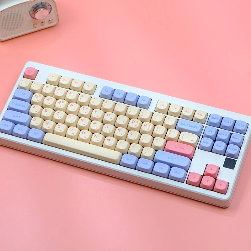 Marshmallow MOA Keycap PBT Similar Matcha MAC KOA Keycaps ISO Japanese Korean Russian Key Caps For Mechanical Keyboard GK61