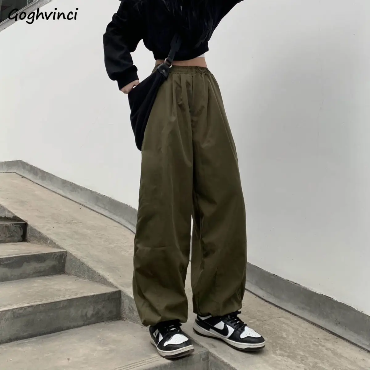 

Casual Cargo Pants Women Loose Streetwear Harajuku Unisex Daily Stylish Minimalist Ulzzang Y2K Aesthetic Cozy Temperament New