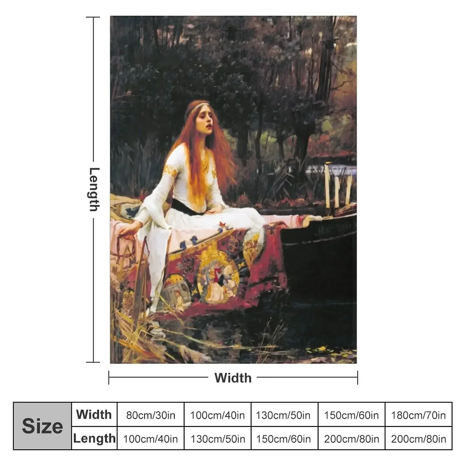 The Lady of Shalott by Waterhouse Throw Blanket Vintage manga warm winter Moving Blankets