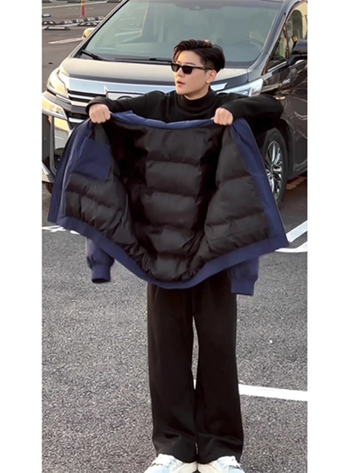 

Модная молодежная мужская утепленная легкая короткая пуховая куртка из полиэстера без капюшона с воротником-стойкой, зимняя куртка-пилот