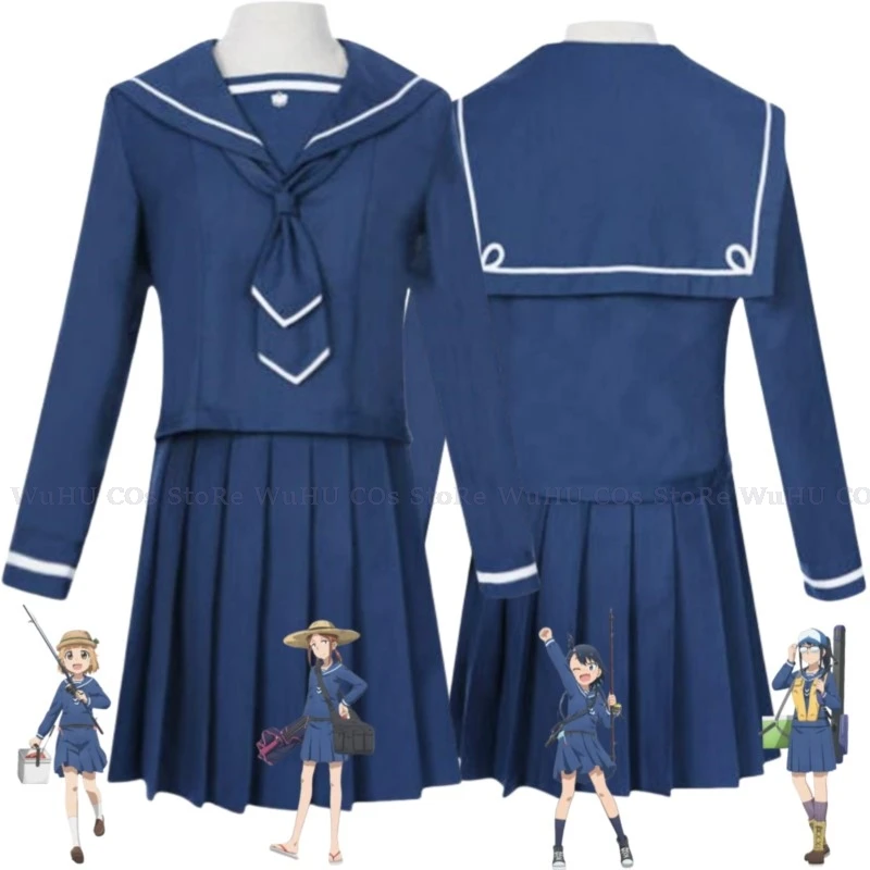 Anime Houkago Teibou Nisshi Tsurugi Hina Hodaka Natsumi Kuroiwa Yuki Cosplay Costume JK School Uniform Woman Lovely Sailor Suit