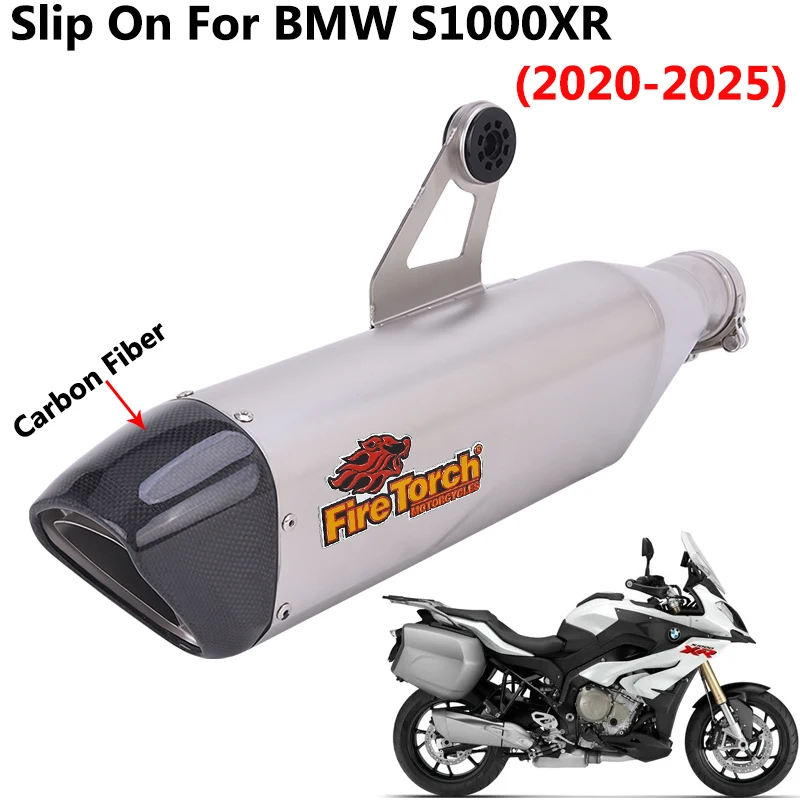

Slip On For BMW S1000XR S1000 XR 2020-2024 2025 Motorcycle Exhaust Escape Systems Middle Tube Link Pipe Carbon Fiber Muffler