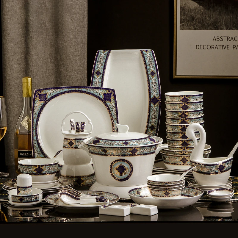 

Birthday Luxury Plate Sets Kitchen Food Free Shippingbreakfast Cutlery Set Souplast European Talerze Obiadowe Dinnerware Items