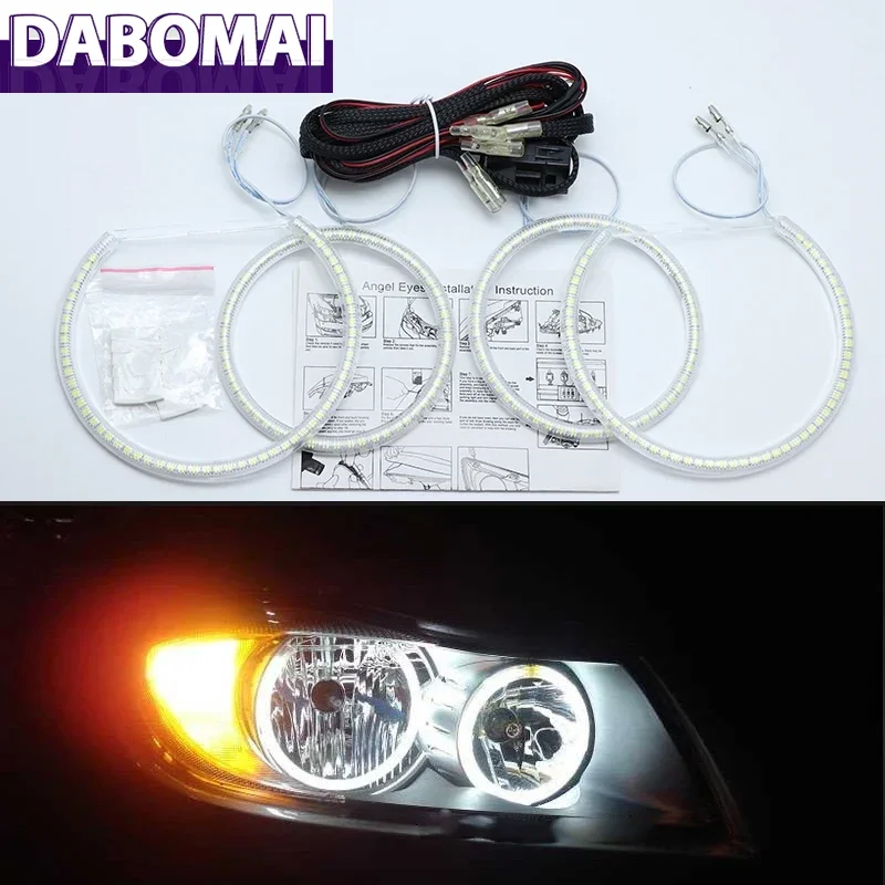 

Ultra Bright SMD White LED Angel Eyes 2600LM 12V Halo Ring Kit for BMW 3 Series E90 2005-2008