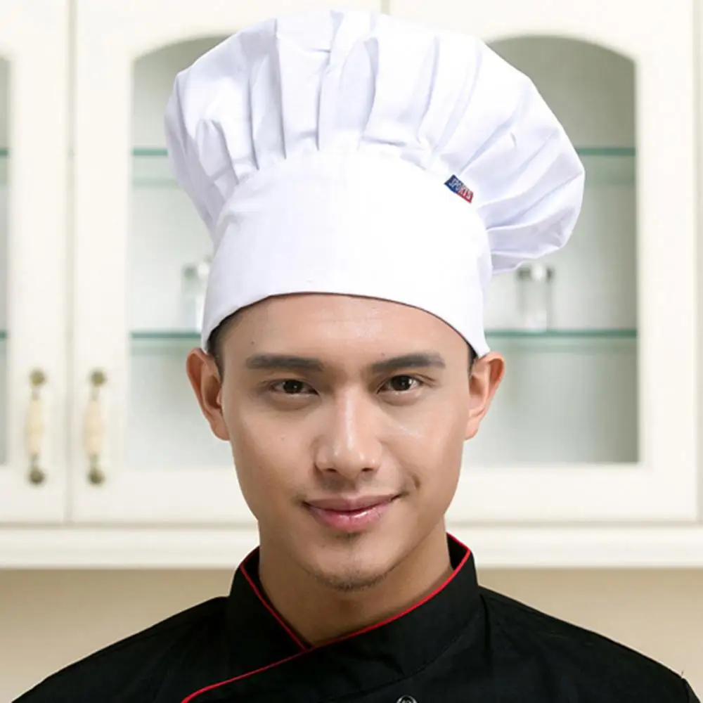 Professional Stretchy Adjustable Men Cap Kitchen Cook Baker Catering Chef Hat