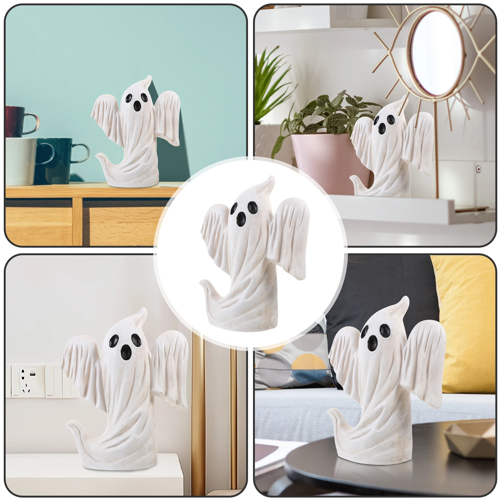 クリエイティブなハロウィンゴーストレジン製室内/屋外装飾、お化け屋敷パーティー、農家風リビングルーム、ハロウィンゴーストランプ、庭用