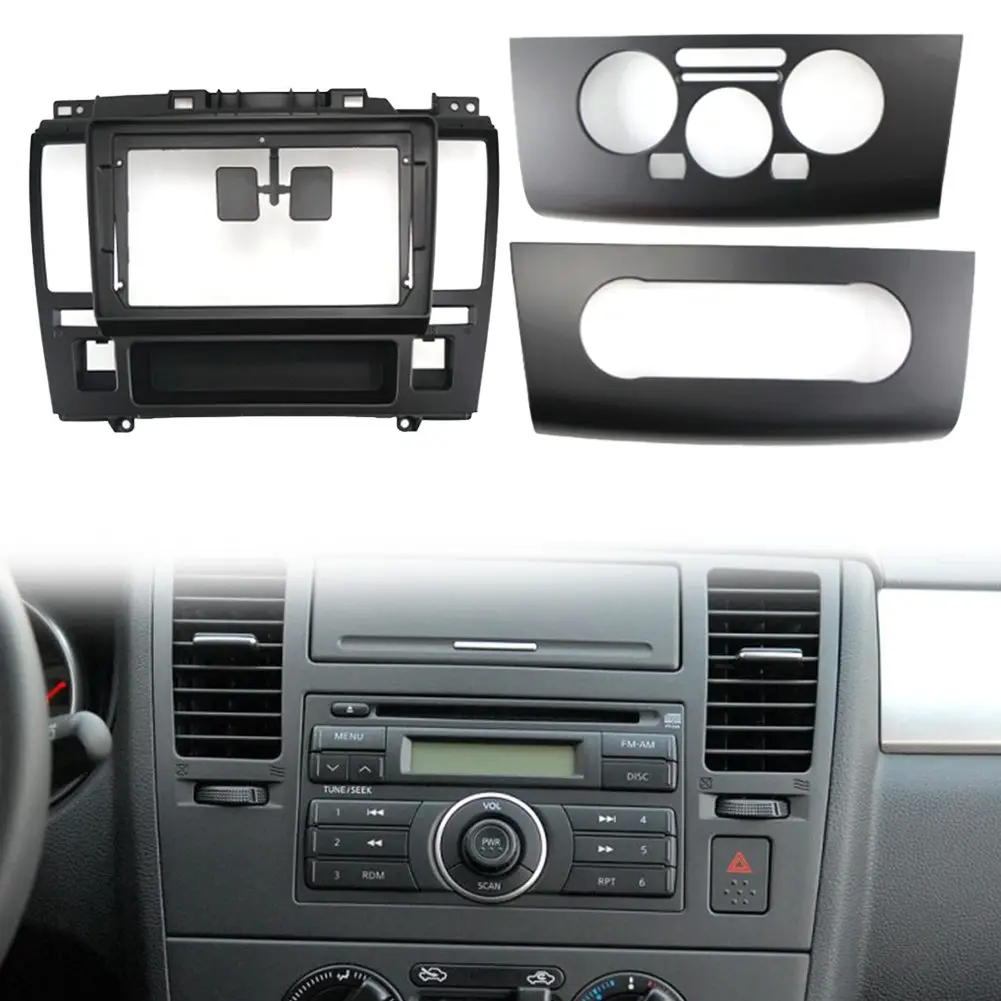 For Nissan Tiida Latio Car Radio Fascias For Android Stereo Player Panel Center Console 9-inch Navigation Face Frame