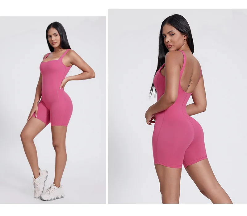 Sleeveless Yoga Jumpsuit For Women's Running Tight Fitting Casual Fitness Bodysuit Sports Dance Wholesale Custom Logo image 4