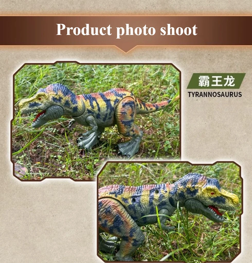 Jurassic Dinosaur Boy Large-Sized T-Rex Megalosaurus Velociraptor Jointed Action Figure with Sound Effects Model Toy Collection
