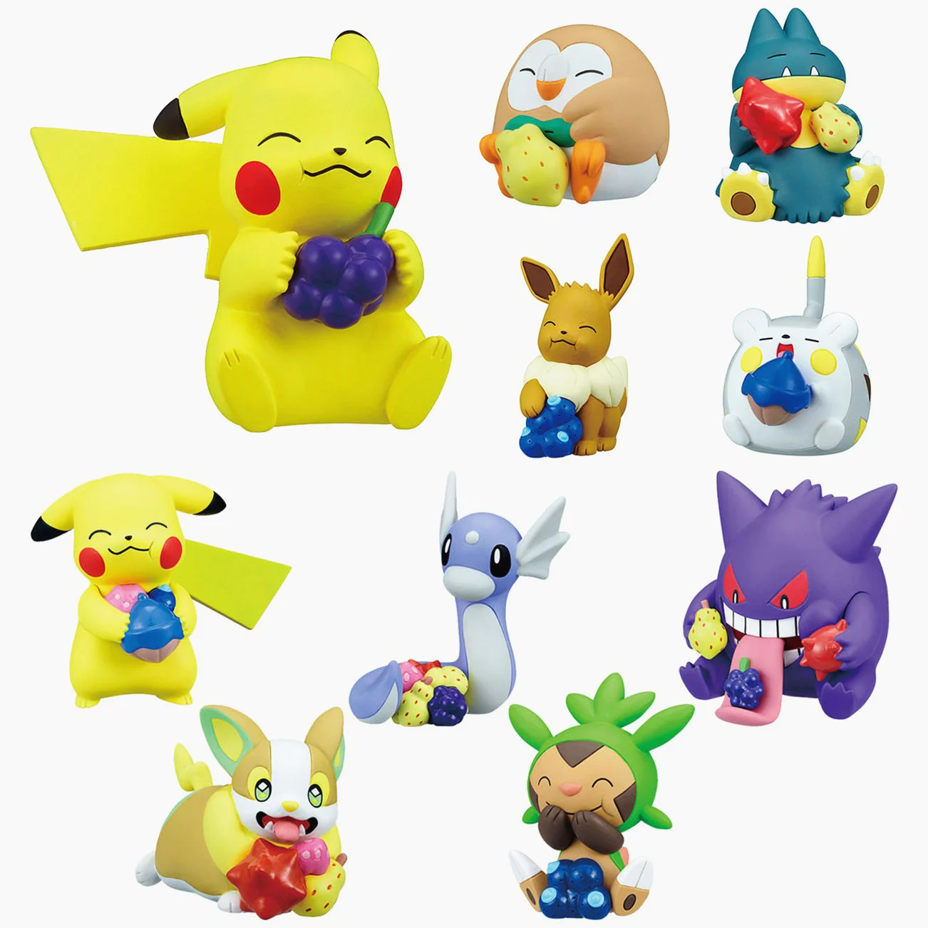 Takara tomy pikachu eevee anime boneca brinquedos pvc figura de ação modelo chespin rowlet coleção dos desenhos animados estatueta para crianças presentes