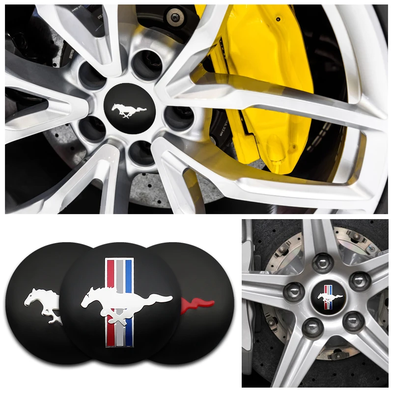 4 Uds 56/60/65mm tapas de cubo central de rueda de aluminio para coche cubiertas de llantas para Ford ST Line Focus Mustang Fiesta Puma Kuga MK7 MAX F15