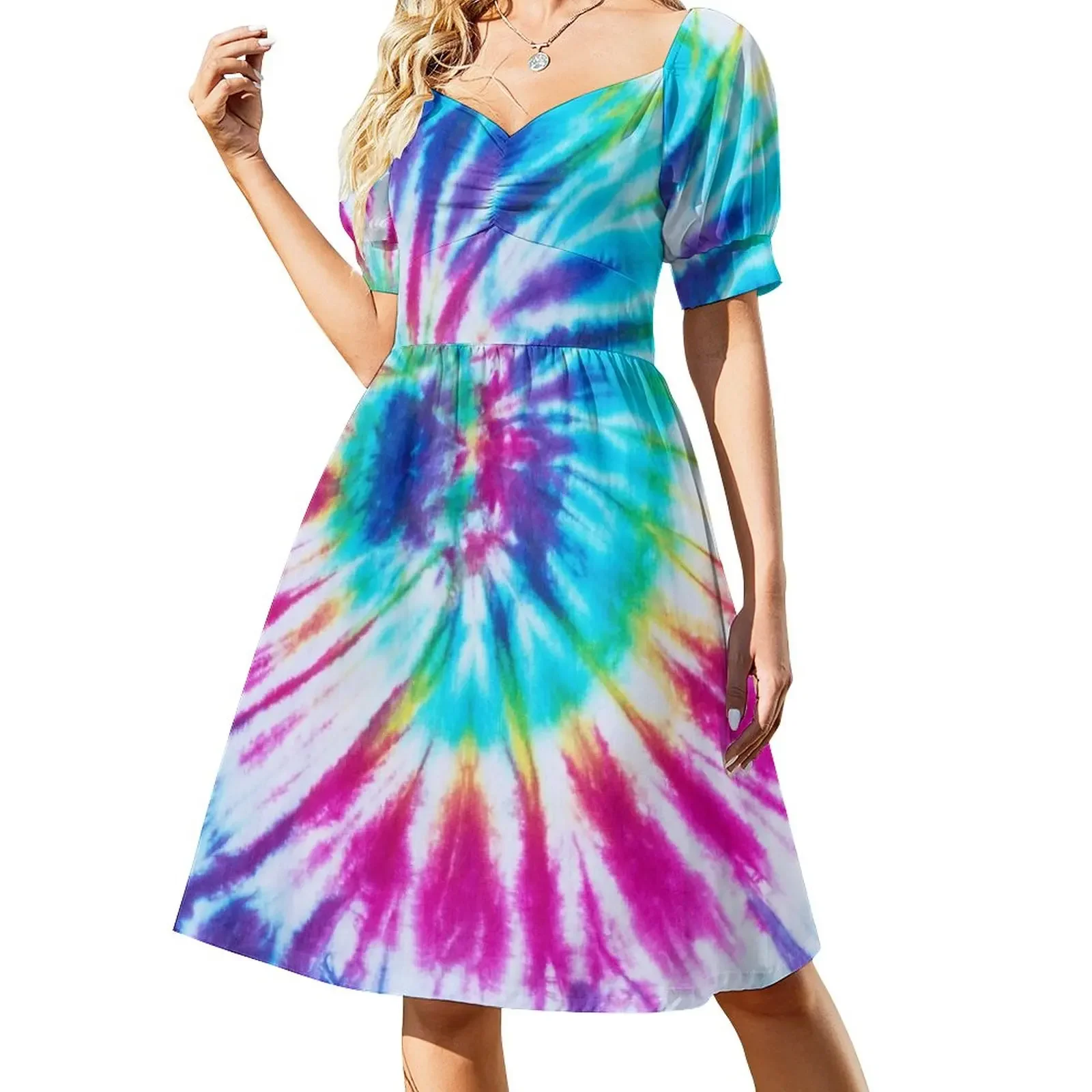 

Tye Dye 14 Short-Sleeved Dress ladies dresses for special occasions Dress for pregnant women Dress woman bandage