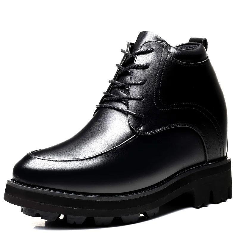 Elevator 16cm Super High Men\'s Banquet Nightclub Height Increasing Shoes Men Science Inner Height Heightening Black Leather Shoe