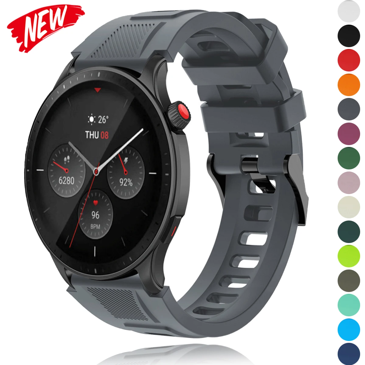 Silikon-Sportarmband für Huami Amazfit GTR 4 Armbänder, weiches Armband für Amazfit GTR4, Ersatzzubehör, Ersatz