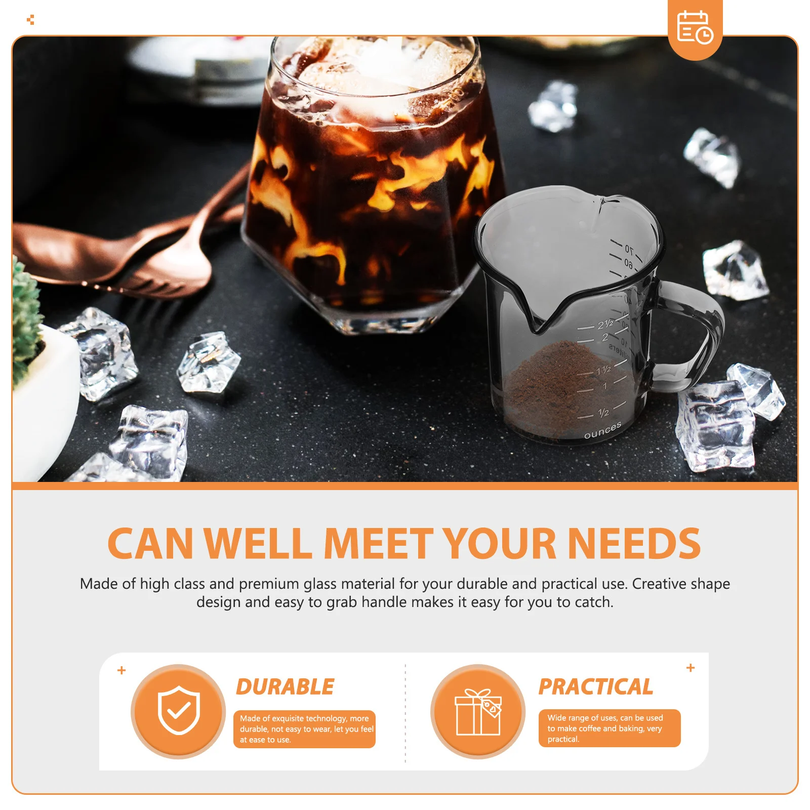 

Glass Coffee Cup Milk Cup Home Drinking Kitchen Measuring Not Taking Up Space Excellent Workmanship Easy Clean