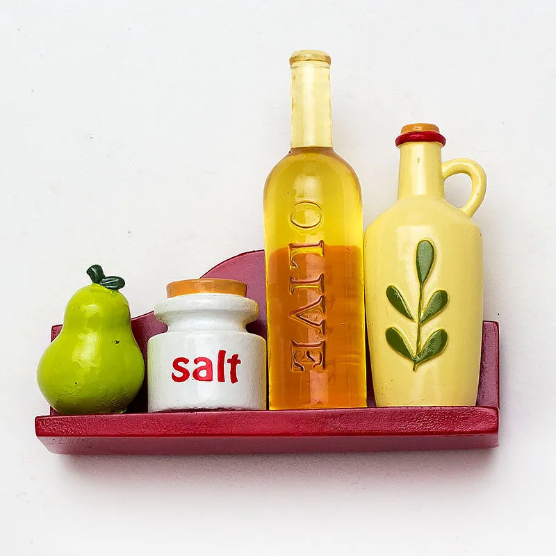 3D Resin Simulation Food Fridge Magnet Afternoon Tea Souvenir Kitchen Tool Decoration Message Post Sticker Home Decor