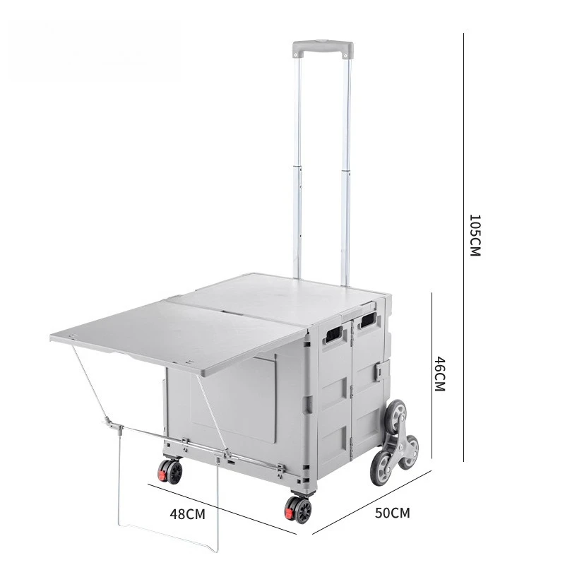 

Outdoor ladder folding camper, large capacity bracket, camping box, light and deployable