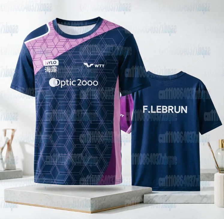 Lebrun Fefe Eisseiden-Kurzarm-T-Shirt Schnelltrocknend Wettkampfuniform Halbarm-Fanbekleidung Locker geschnitten Sportlich Familienoutfit – Detail 4