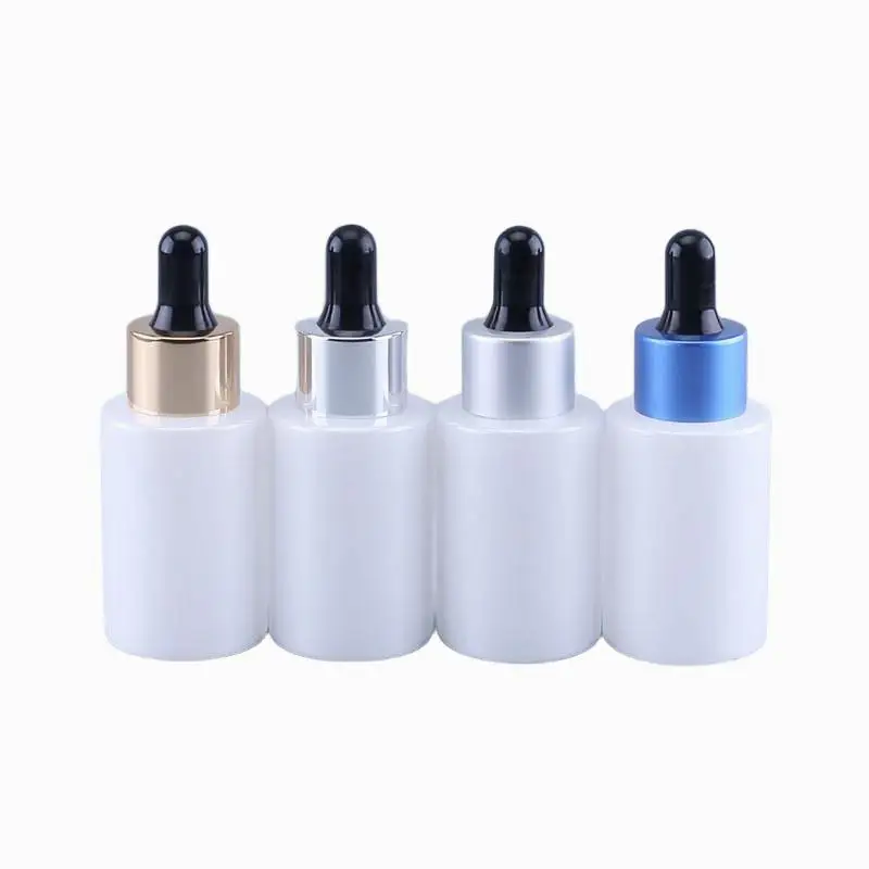

100 шт., 30 мл, флакон-капельница с плоским плечом для духов, эфирных масел, жидкий пустой жемчужно-белый дезодорант, контейнеры для макияжа, флаконы