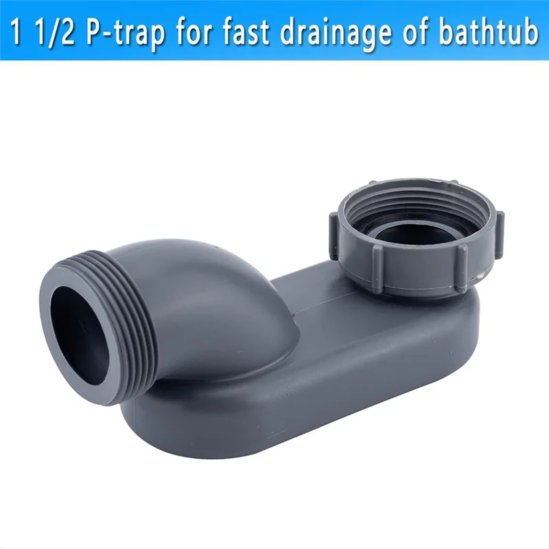 Low Profile 1 1/2 P Trap Flexible Bathtub Shower Drain Pipe Flat P Trap Standing Tub Drain For Bath Bathtub Drain