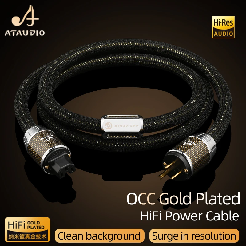 HiFi Power Cable Hi-end  OCC Gold-plated Audio Power Cord with EU/US/AU Connector for Filter Amplifier