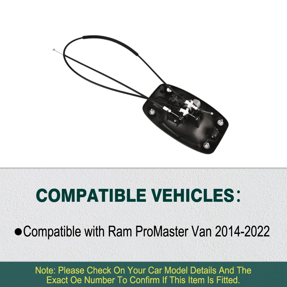 Manija de puerta corredera trasera exterior con arnés de cableado para Ram ProMaster Van 2014-2022 4002485   97736 5RK14JXWAC