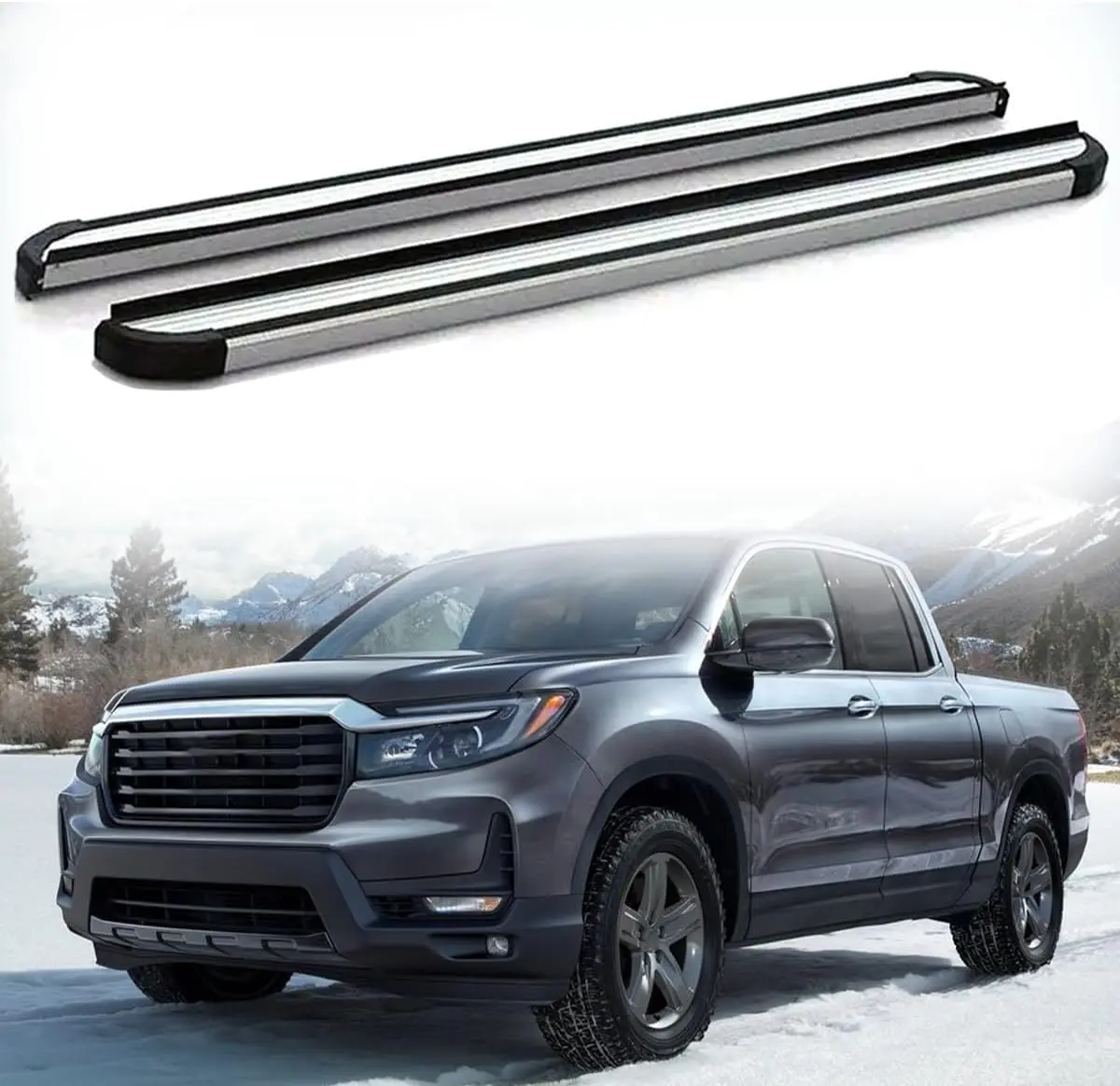 

Боковая подножка из алюминия подходит для Honda Ridgeline 2017-2025, педаль Nerf Bar, 2 шт., фиксированная (с кронштейнами)