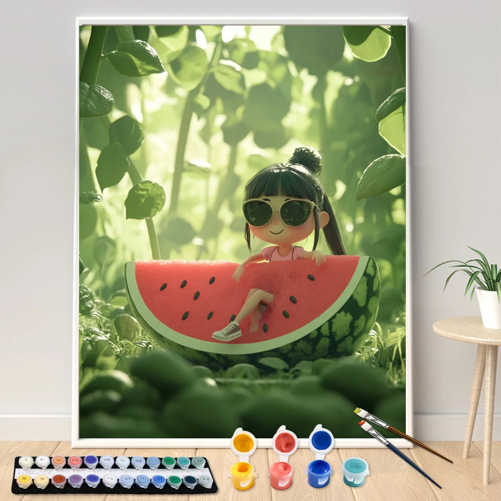 

Painting By Numbers 40x50cm Kits Watermelon flavored summer Picture By Numbers For Home Decors Handpainted Diy Gift